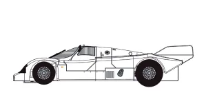BRM190	Porsche 962C FULL WHITE KIT with new preassembled aluminum racing chassis
