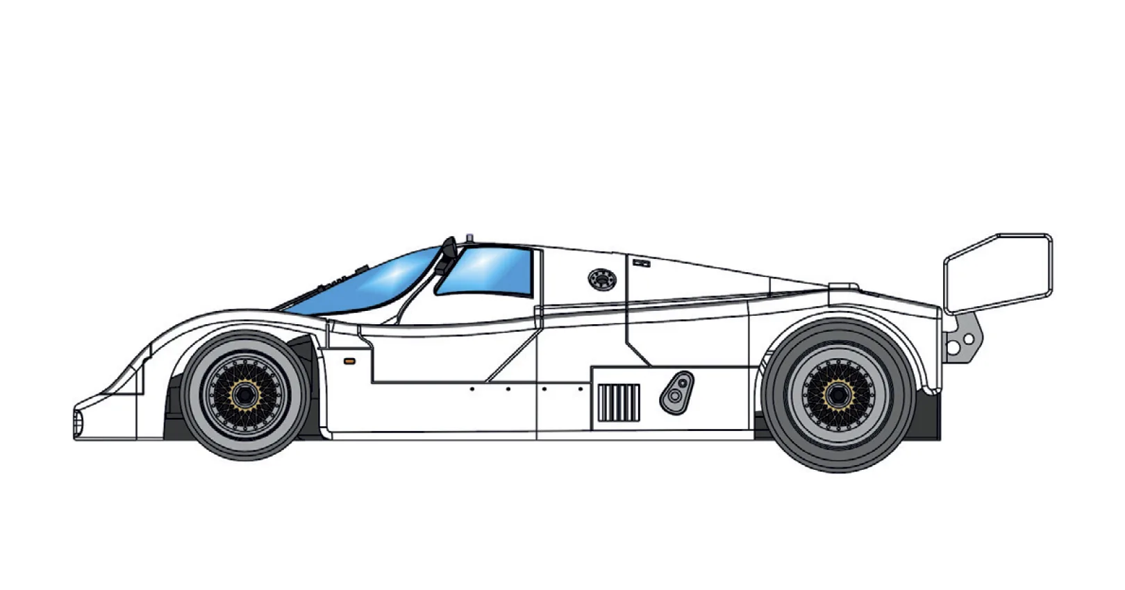 BRM193 Porsche 962CK (short tail) FULL WHITE KIT with new preassembled aluminum racing chassis