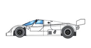 BRM193 Porsche 962CK (short tail) FULL WHITE KIT with new preassembled aluminum racing chassis