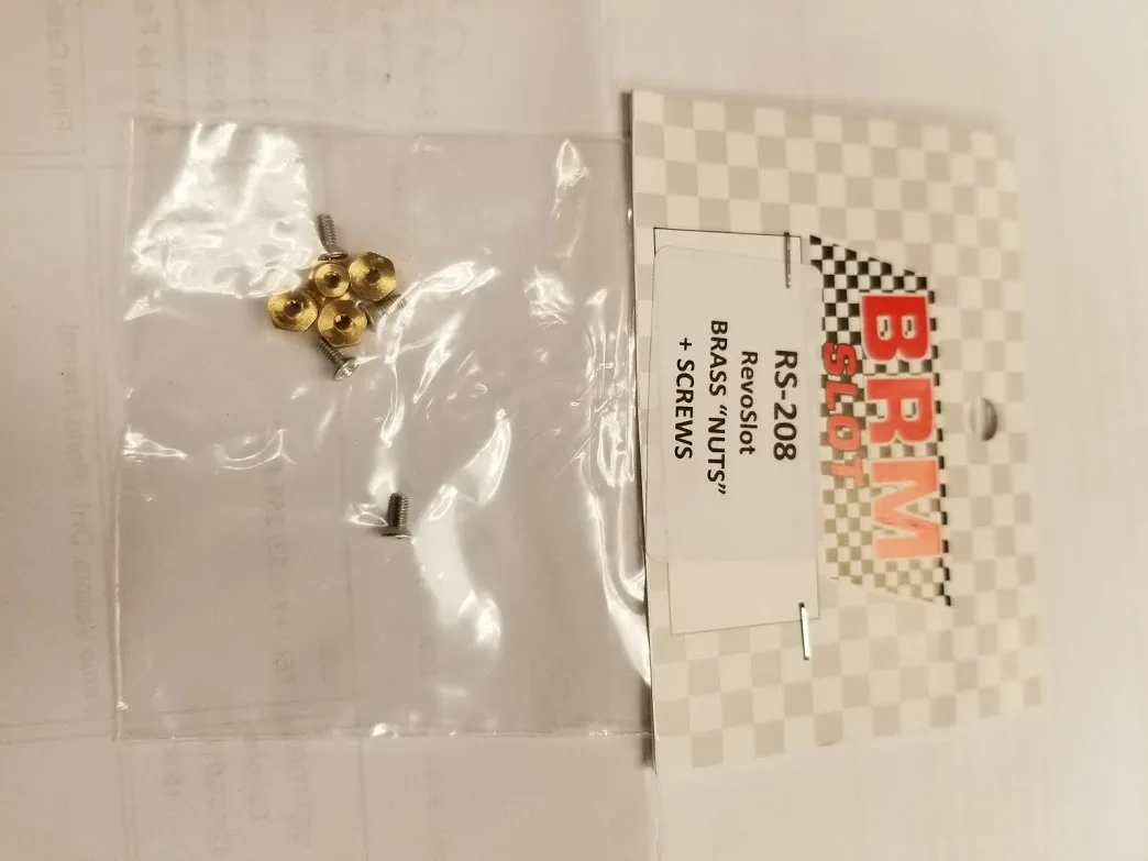 RS-208 RevoSlot brass chassis nuts & screws X 4 (standard 1.5mm)