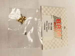 RS-208 RevoSlot brass chassis nuts & screws X 4 (standard 1.5mm)