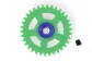 SC-1154 Nylon Spur Gear 34t diam 17.5mm green, for 3/32" axles.