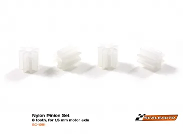 SC-1291 nylon pinions 8 tooth for 1.5mm motor shaft x 4