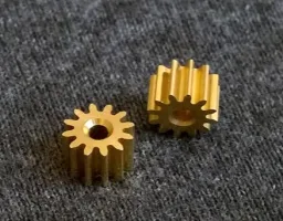 S-075L 11t Brass Pinion Anglewinder Cars, 6.4mm diameter x 6.5mm
