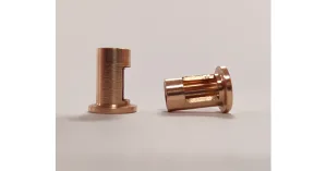 S-141 Brass adapter for gears from 3mm axle to 3/32” axle (x2)