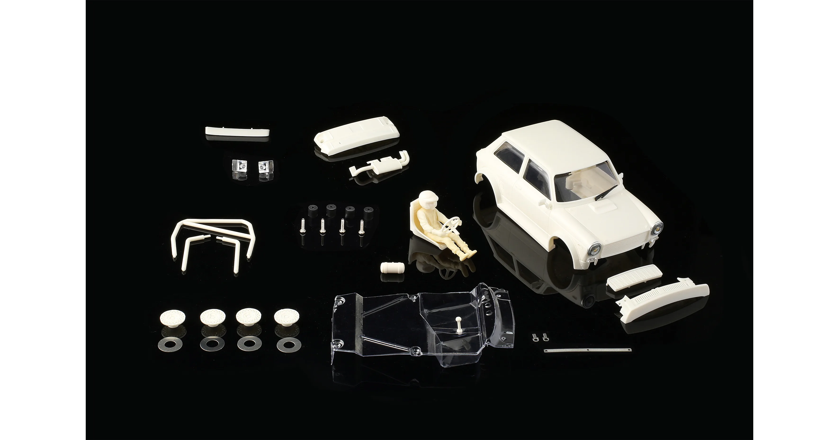 S-401ABB A112 ABARTH – Full white body kit with lexan cockpit + wheel inserts – “MODERN BODY STYLE”